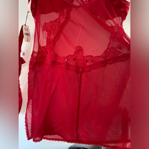 NWT Vintage Y2K Silk Victoria’s Secret Babydoll Pink Tag Sexy Sheer Set Thong - Picture 12 of 16
